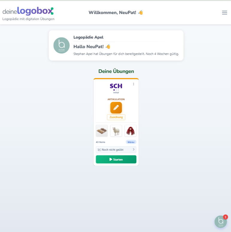 Logobox-Übersicht beim Patienten